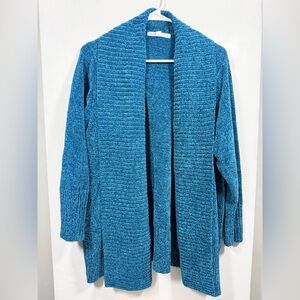 Seven7 Teal Ribbed Cardigan Sweater Size XXL